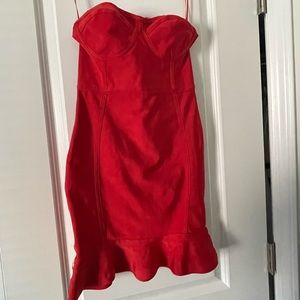 Red body-con cocktail dress